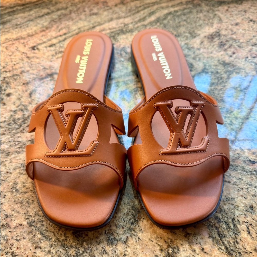 Louis Vuitton Tan Slide Sandals - BRAND NEW…..NEVER WORN